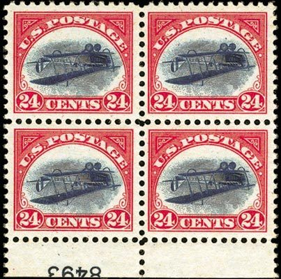1918 US Inverted Jenny Plate Block - Gross 2024 sale