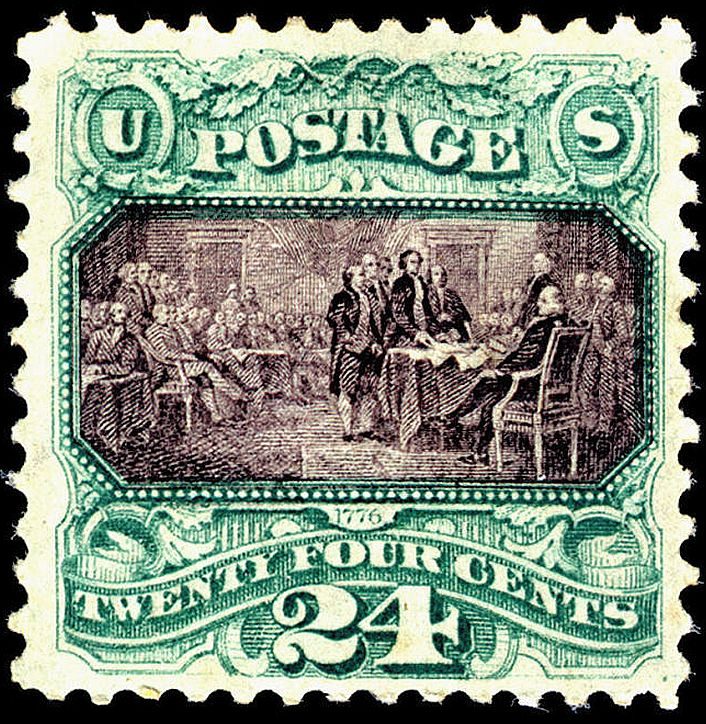 1869 US 1869 24c Declaration of Independence Invert
