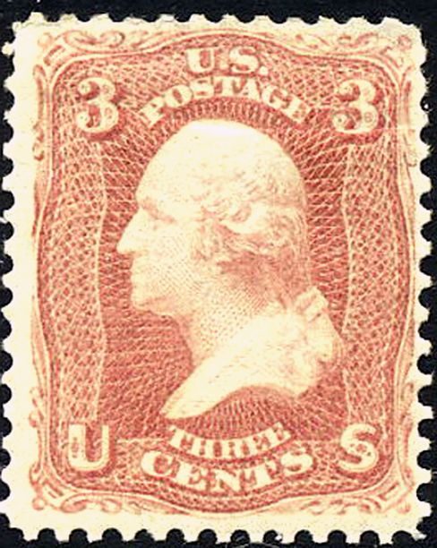 1867 US 1867 3c Washington B-Grill
