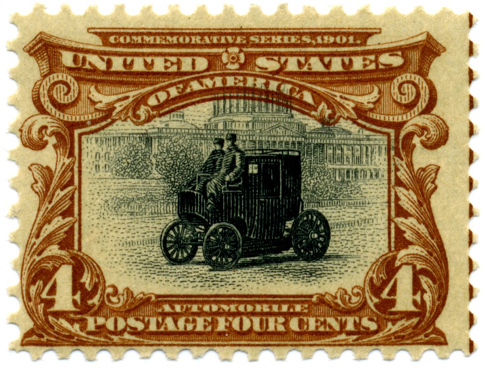 1901 US Pan-American 4c Automobile Invert (Scott 296a) - Whitman