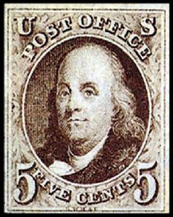 1847 US 1847 5c Franklin Block of 4 - finest known OG block